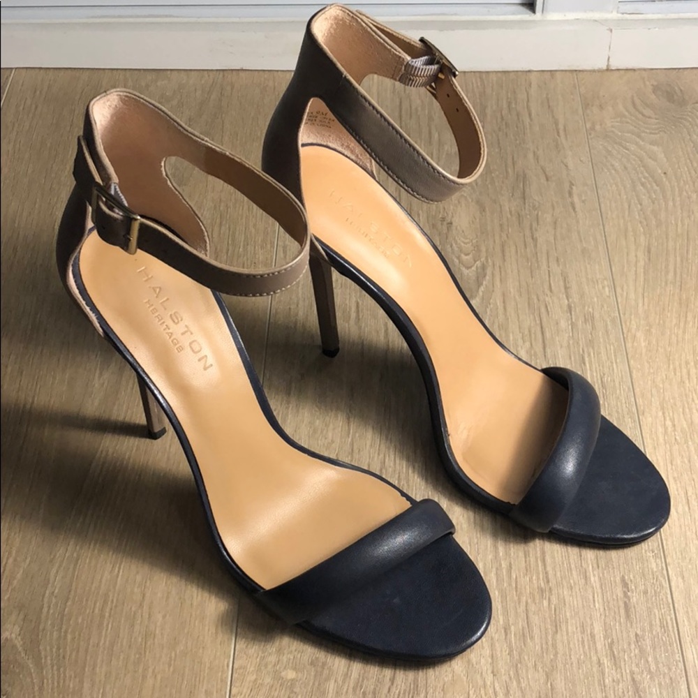 Halston Heritage Ester Colorblock Sandal, Navy